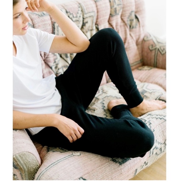 Zyia Jogger Pants Small Black Soft Ribbed Full Length Drawstring Pockets - Picture 11 of 11